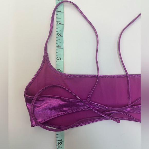 SKIMS Metallic Dragonfruit Pink/Purple Bandeau Bikini Top - Picture 7 of 7